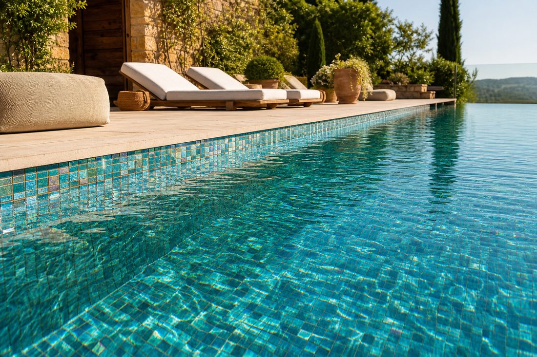 Piscine en mosaïque à Antibes