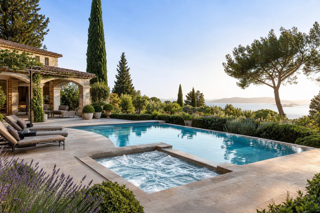 Piscine avec spa intégré à Fréjus